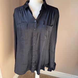 Anthropologie Black Textured Top